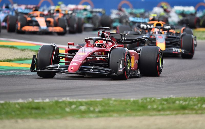 FILE PHOTO: Formula One F1 - Emilia Romagna Grand Prix - Autodromo Enzo e Dino Ferrari, Imola, Italy - April 23, 2022  Ferrari's Charles Leclerc in action during the sprint race