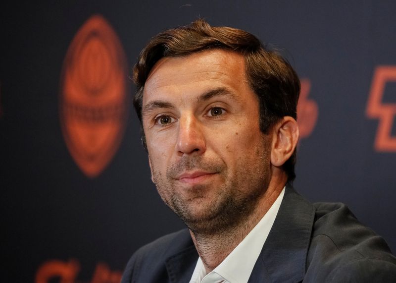 FILE PHOTO: Former captain of Croatian national soccer team, Darijo Srna attends a news conference in Kiev, Ukraine June 21, 2019.