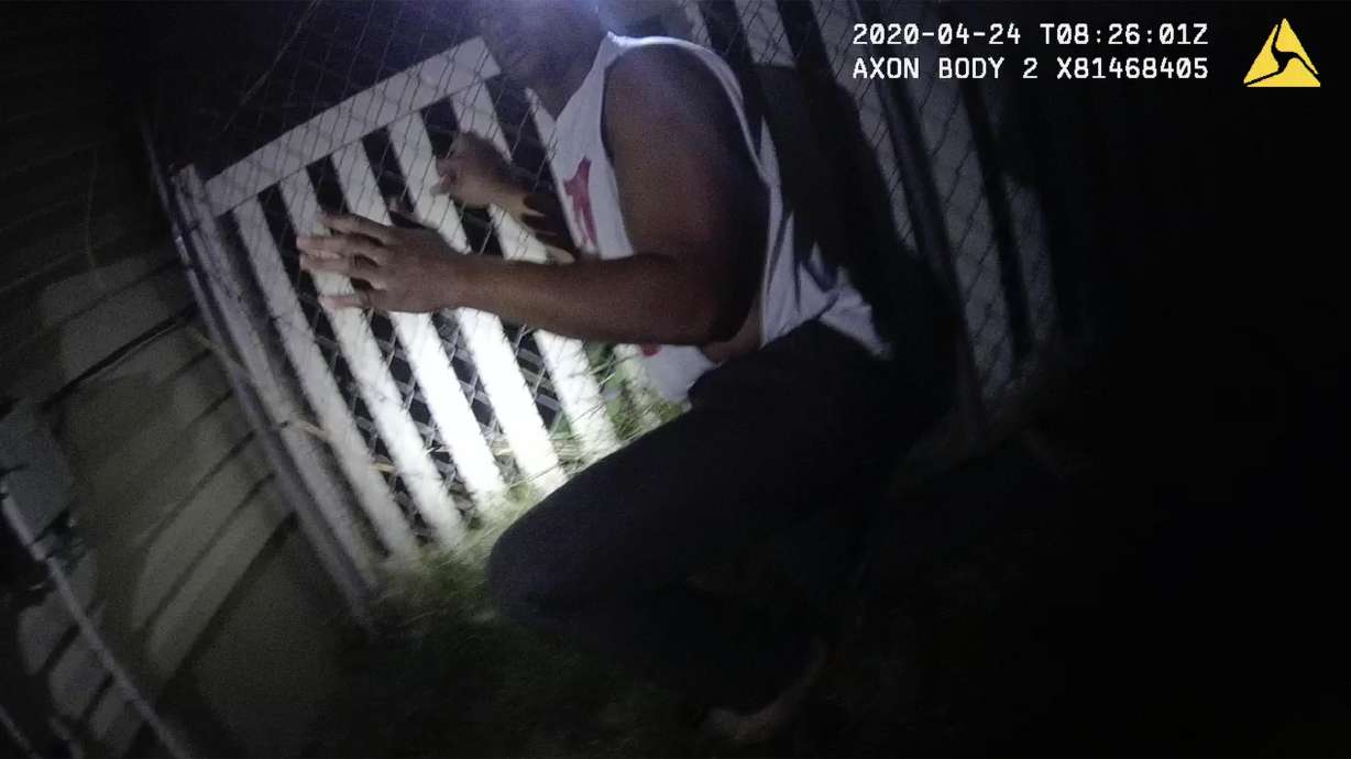 Jeffery Ryans is seen in police body camera footage recorded April 24, 2020. Ryans filed a lawsuit Friday in connection with the 2020 K-9 dog bite he received that left him injured and disfigured.