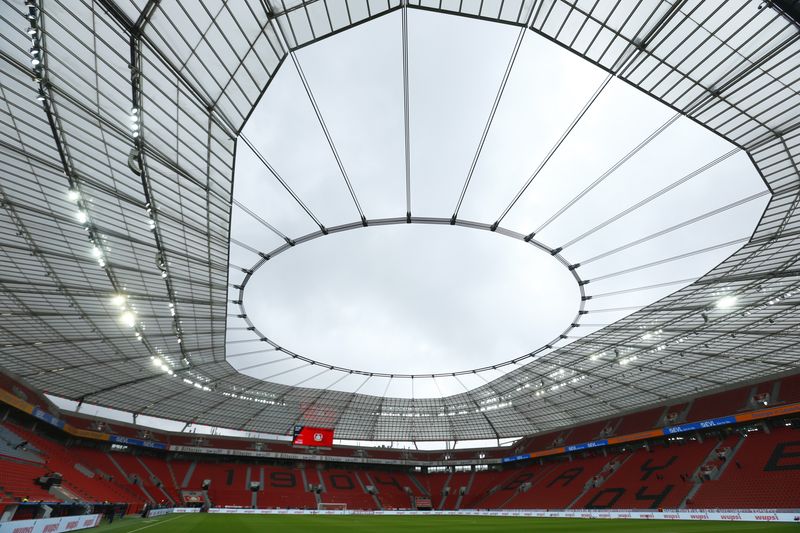 FILE PHOTO: Soccer Football - Bundesliga - Bayer Leverkusen v RB Leipzig - BayArena, Leverkusen, Germany - September 26, 2020. General view inside the stadium before the match.