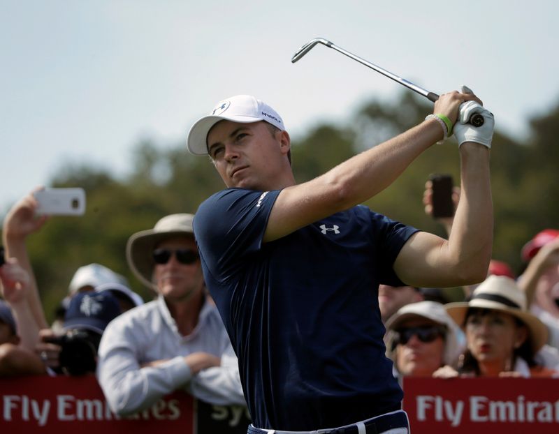 Golf - Australian Open Golf Tournament - Sydney, Australia - 20-11-2016  Jordan Spieth of the United States tees off in Sydney.