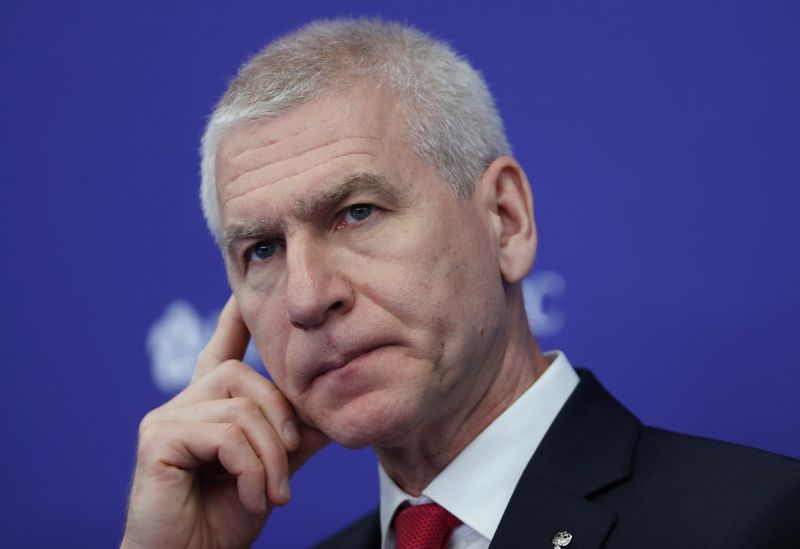 FILE PHOTO: Russian Sports Minister Oleg Matytsin attends a session of the St. Petersburg International Economic Forum (SPIEF) in Saint Petersburg, Russia, June 3, 2021.