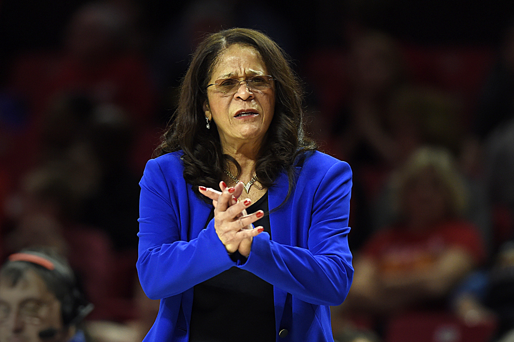 FILE - In this Dec. 31, 2018, file photo, Rutgers coach C. Vivian Stringer instructs her team during the first half of a NCAA basketball game against Maryland in College Park, Md. Stringer announced her retirement from college basketball on Saturday, April 30, 2022. She had 1,055 wins, four Final Four appearances and 28 NCAA Tournament appearances while leading Cheney State, Iowa and Rutgers. 