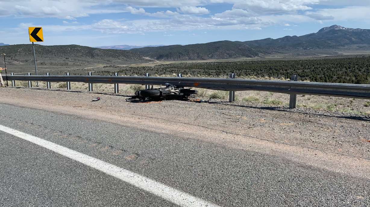 A man riding his motorcycle died in an accident Saturday in Iron County.