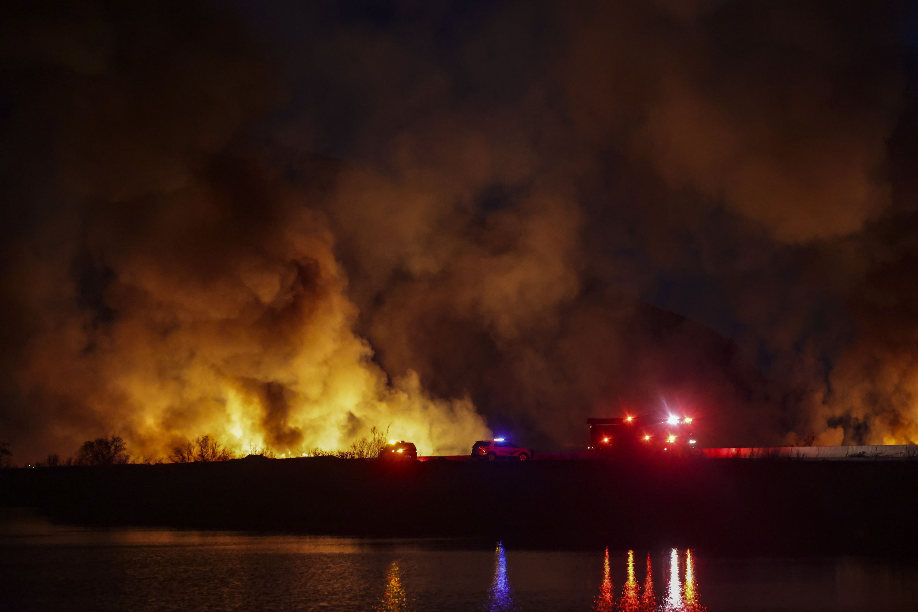 A brush fire burned near Saltair Saturday evening, causing smoke to be seen throughout the valley.