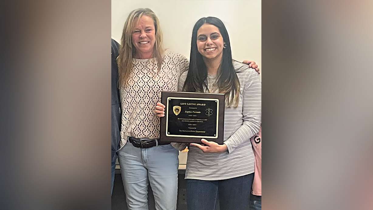 Caryn Hebert Sullivan, left, was on the ground, bleeding from her head when DoorDasher Sophia Furtado, right, arrived with her delivery. Furtado's quick thinking and kindness changed Sullivan's life that night.