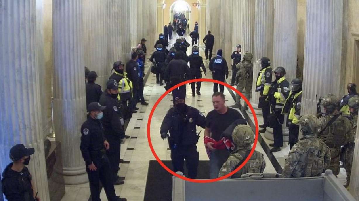 Willard Jake Peart, circled in red, was sentenced Monday to probation in connection with the U.S. Capitol riot on Jan. 6, 2021.
