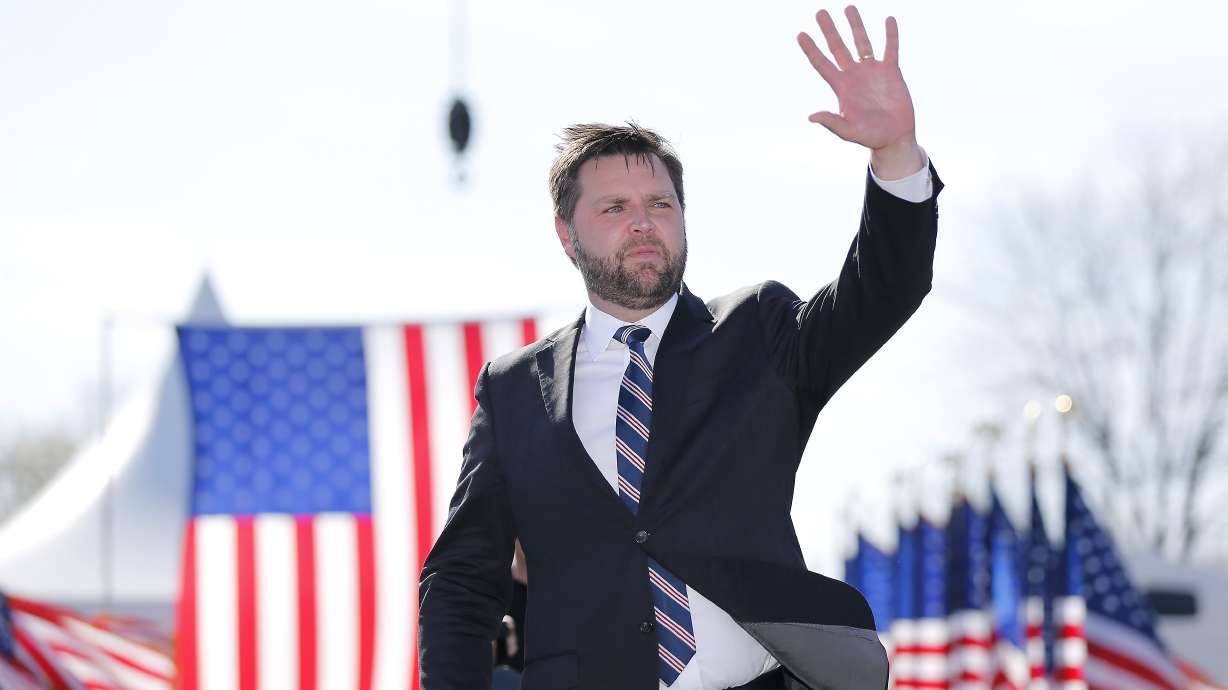 Republican Senate candidate JD Vance greets supporters at the Save America Rally at the Delaware County Fairgrounds on April 23 in Delaware, Ohio. Vance has won Ohio's contentious and hyper-competitive GOP Senate primary Tuesday night.