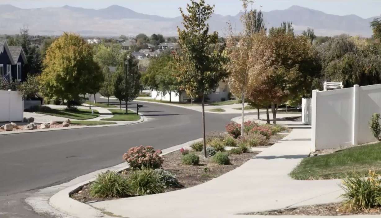 An example of xeriscaping in a residential neighborhood in Salt Lake County.