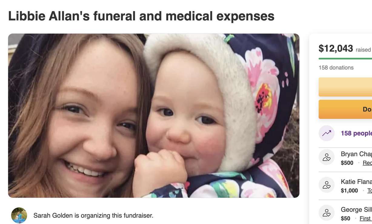 An image shows Libbie Allan, 24, and her 2-year-old daughter Clara, who were hit by a suspected drunk driver on Tuesday in Salt Lake City.
