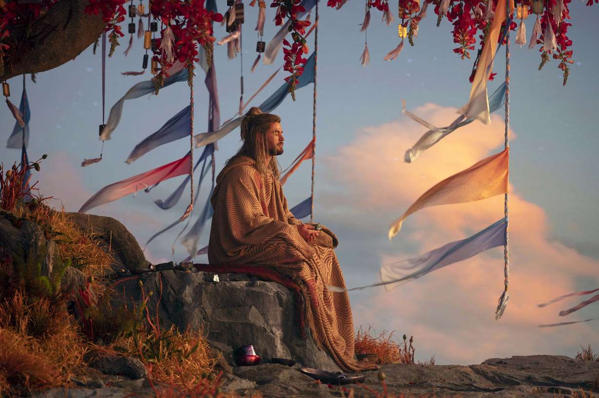 This image released by Marvel Studios shows Chris Hemsworth as Thor in a scene from "Thor: Love and Thunder."