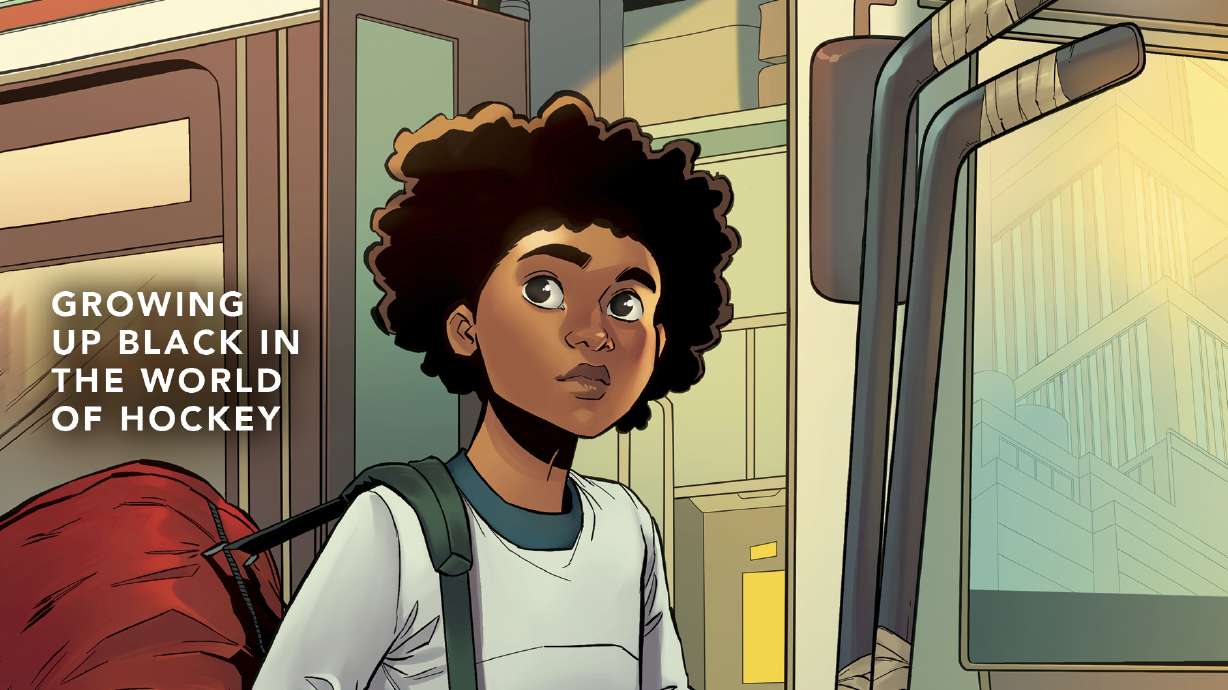 This image, provided by Scholastic, shows the cover of the book "Akim Aliu Dreamer: Growing Up Black in the World of Hockey," by former NHL player Akim Aliu with Greg Anderson Elysee. The graphic novel is due out in February, and is being co-released by global children's publishing giant, Scholastic, and former NFL quarterback Colin Kaepernick's publishing company.