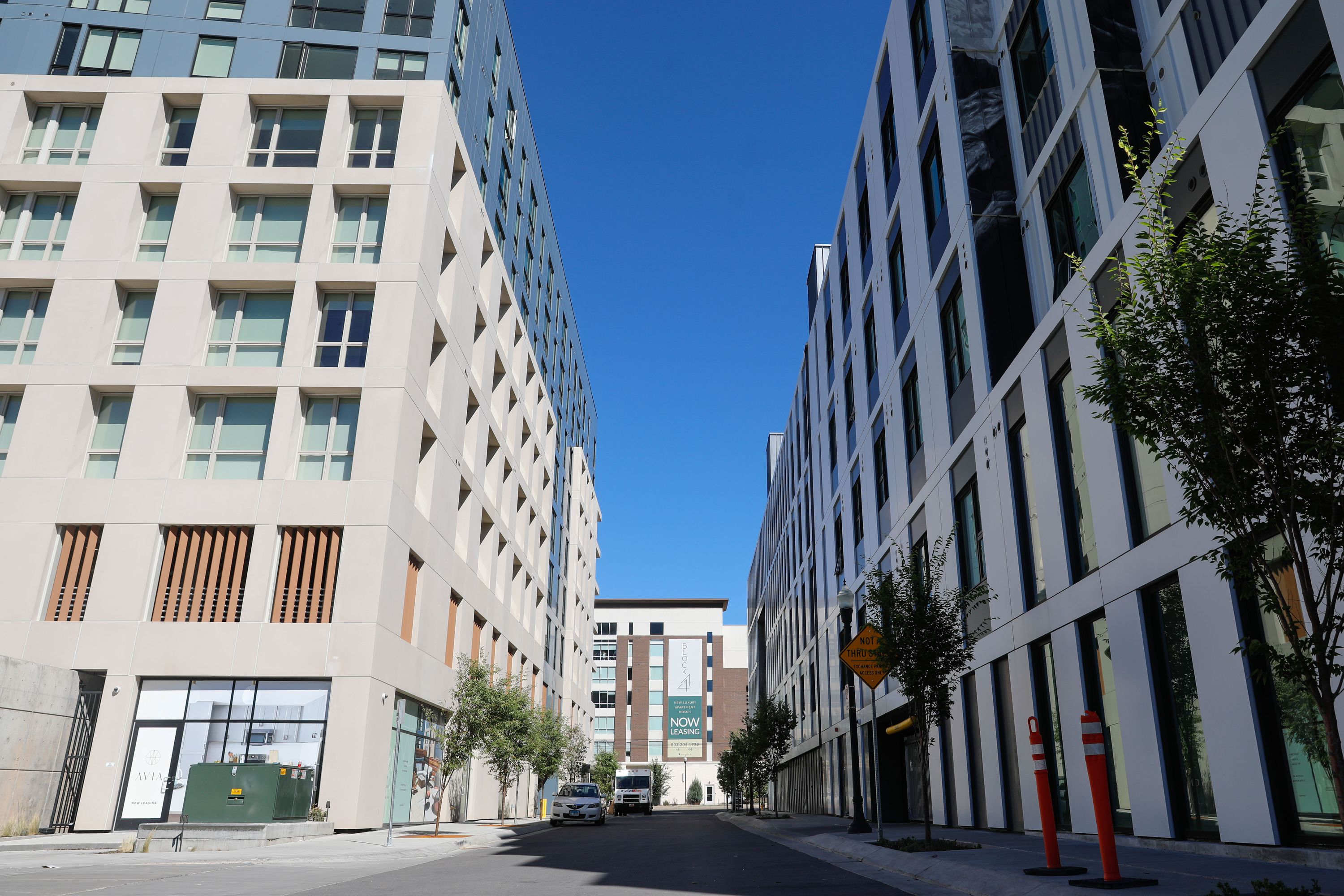 The Mya, right, and Avia, left, developments which offer affordable housing, are pictured after Salt Lake City officials announced a notice of funding availability for the development of affordable housing during a press conference on Sept. 21, 2021. As the U.S. and Utah housing markets continue to see wild prices, a Utah housing expert said he knows the pain of homebuyer hopefuls — and not just by the numbers.