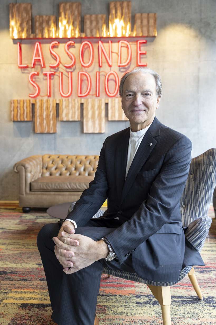 Pierre Lassonde poses for a picture during the Lassonde Entrepreneur Institute's 20th-anniversary celebration at Lassonde Studios on Wednesday.