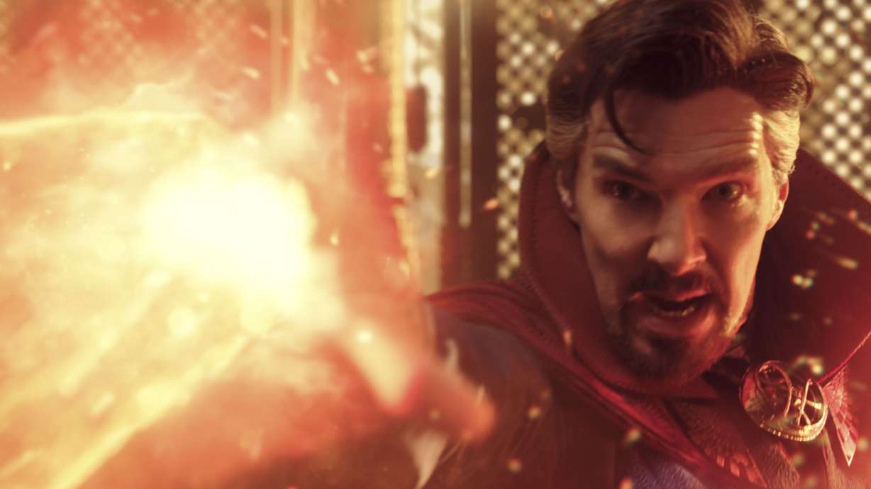 This image released by Marvel Studios shows Benedict Cumberbatch as Dr. Stephen Strange in a scene from "Doctor Strange in the Multiverse of Madness."