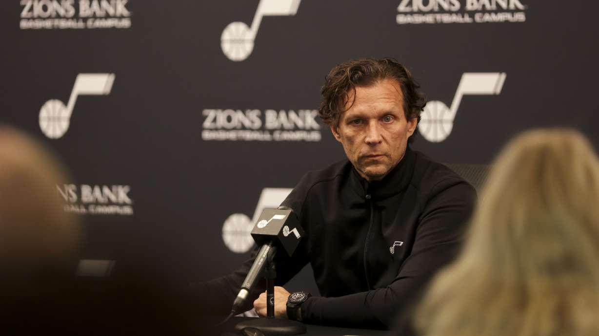Utah Jazz head coach Quin Snyder speaks during a press conference at the Zions Bank Basketball Campus in Salt Lake City on Monday, May 9, 2022.