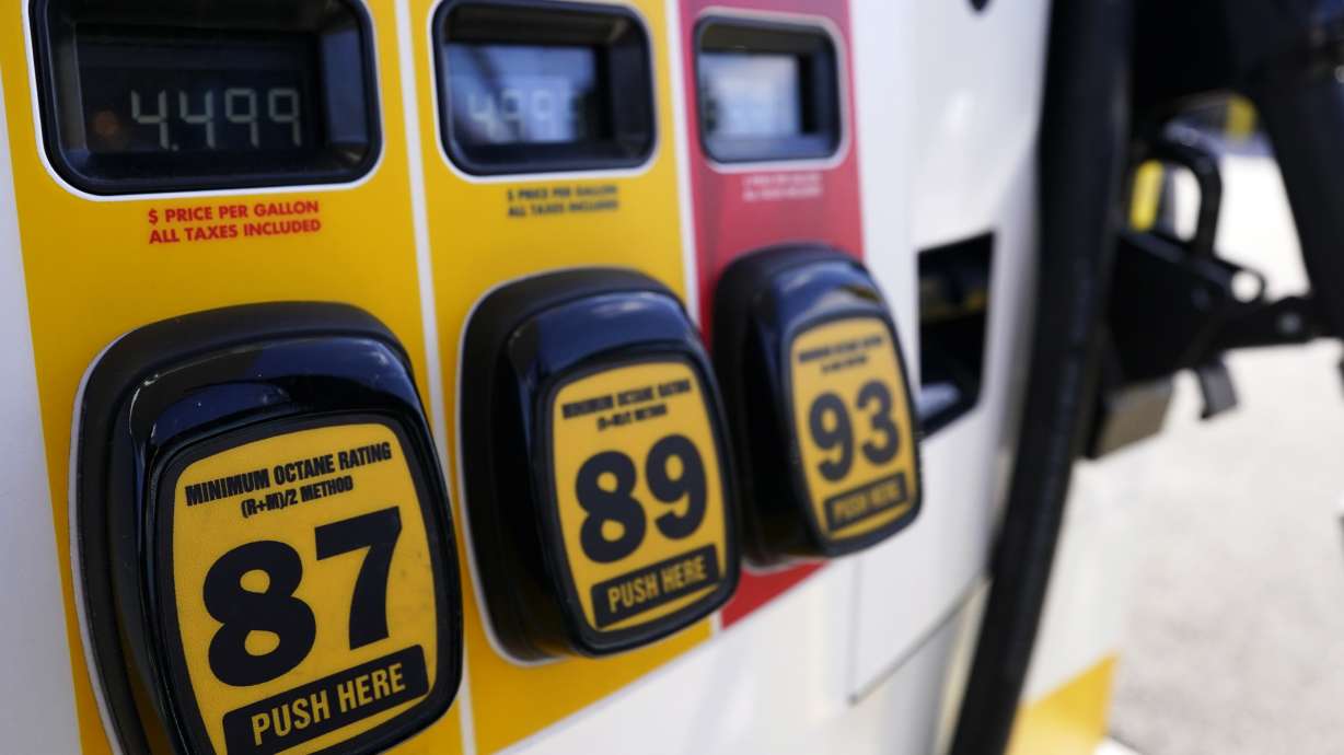 Gasoline prices are displayed at a gas station in Vernon Hills, Ill., April 1. U.S. gasoline prices hit another record high on Tuesday.