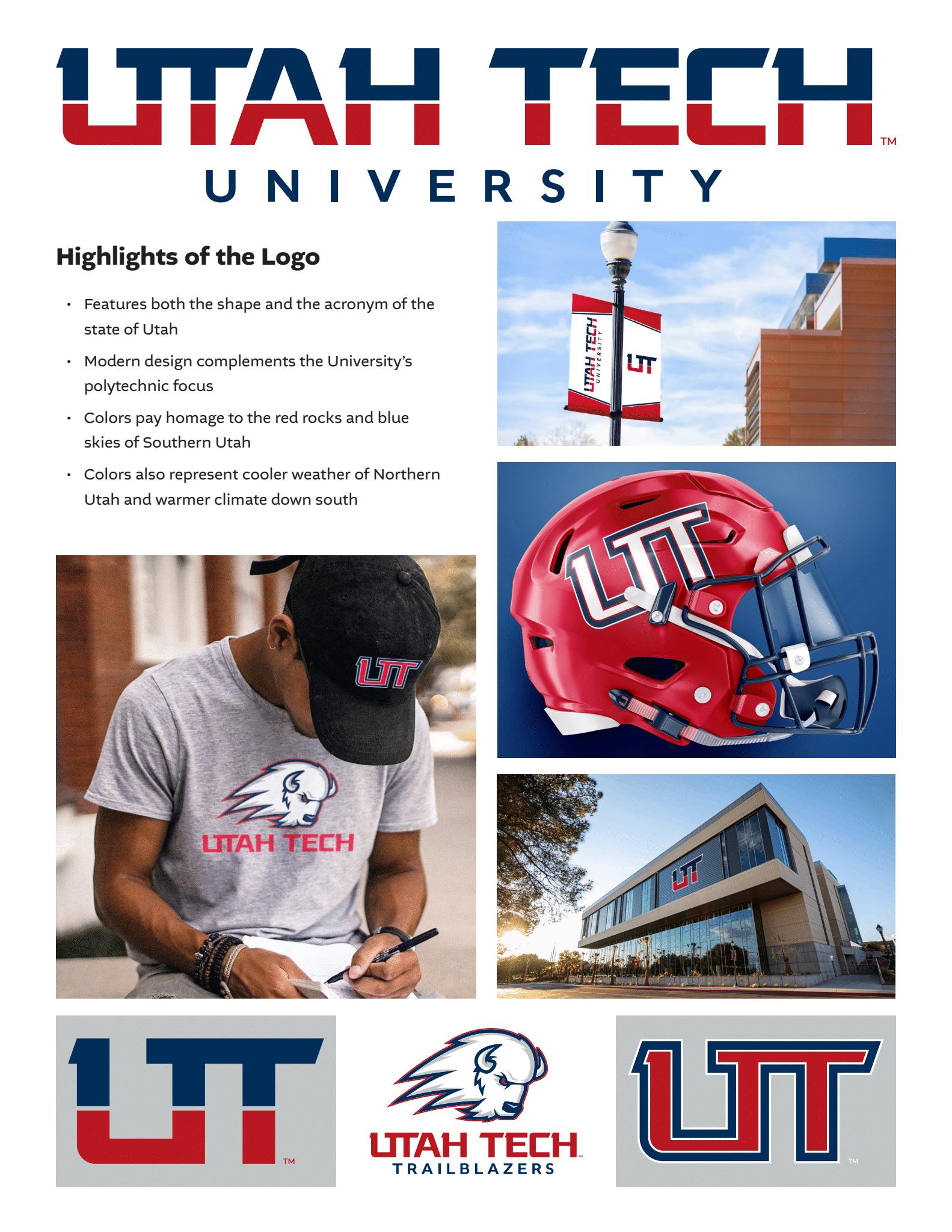 The academic branding and athletic logo for Utah Tech University is pictured. On July 1, what was once Dixie State University will officially be known as Utah Tech University. To prepare for the transition, the university on Monday released the new logo and branding for Utah Tech University.
