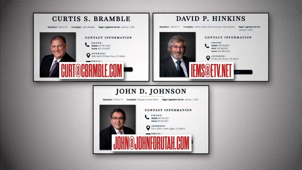 Three Utah senators list private email accounts in their contact information on the Legislature’s website.