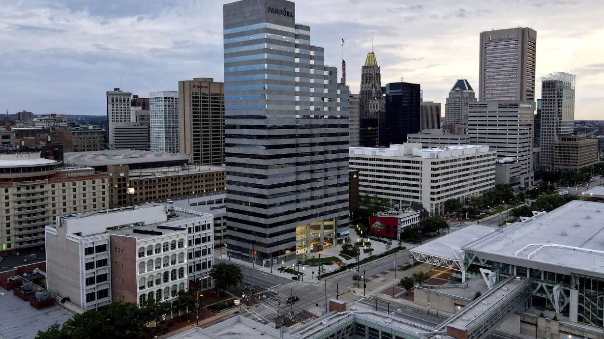 The Baltimore downtown skyline is pictured on Saturday, June 27, 2020. Baltimore was recently listed as the least overpriced city in America.
