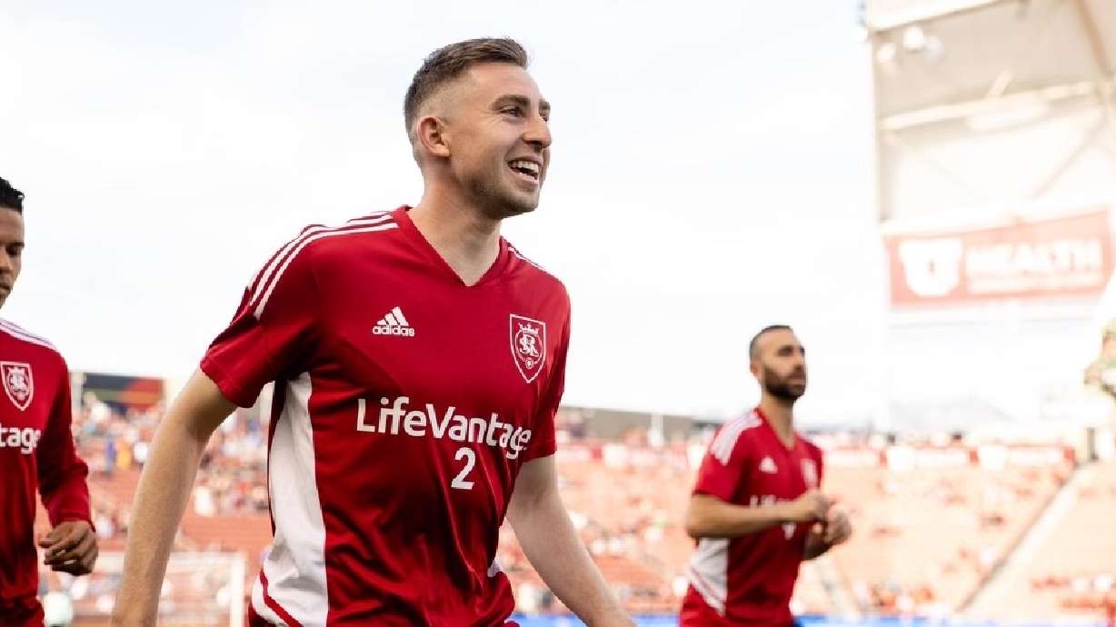 Andrew Brody during the match against Austin FC on Saturday at Rio Tinto Stadium.
