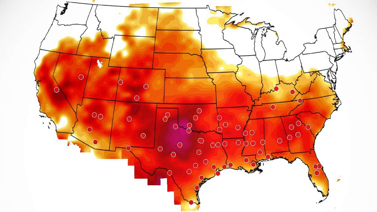 An early season heat wave will build across the southern tier of the United States, creating "unstable conditions" for wildfires and forcing some residents to conserve power usage.