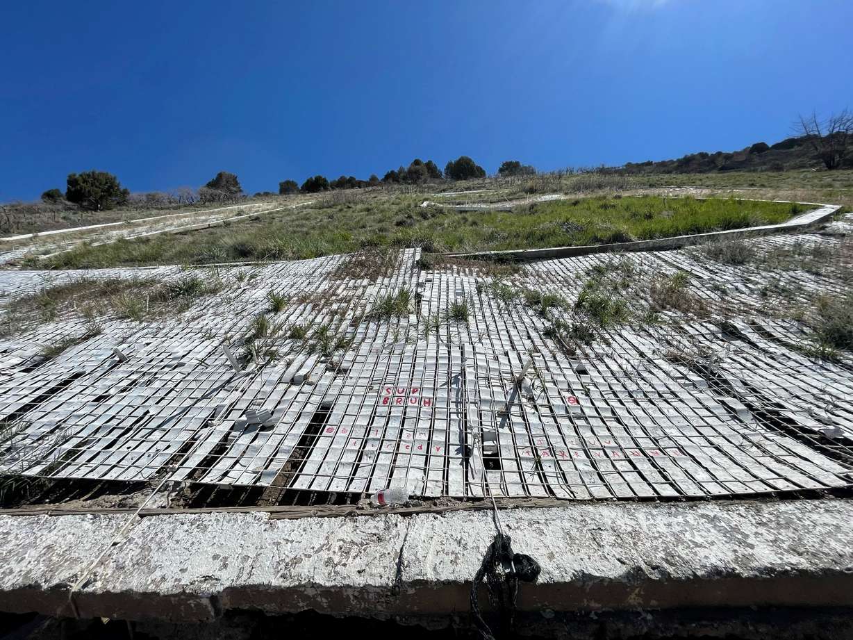 The "G" above Pleasant Grove is pictured Wednesday. The community is rallying to restore it.
