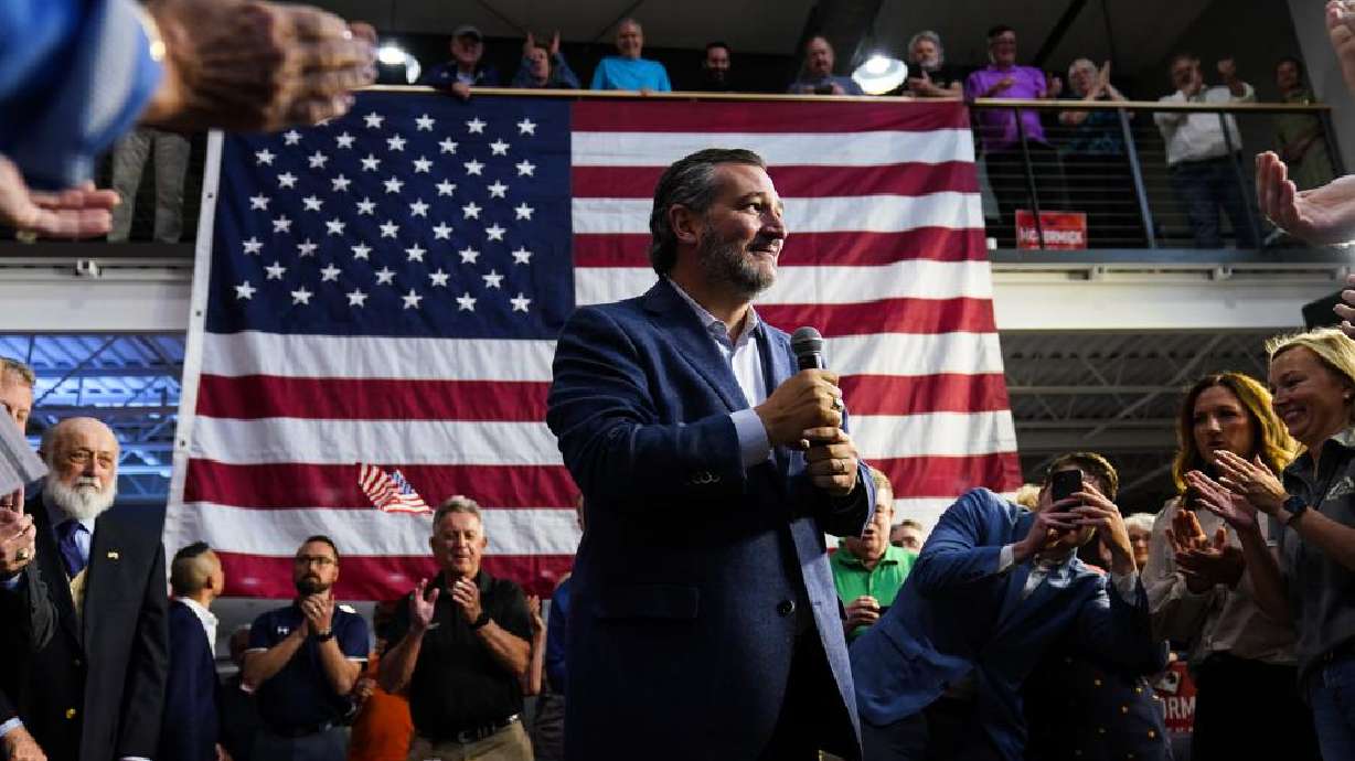 Sen. Ted Cruz, R-Texas speaks at a David McCormick Republican candidate for U.S. Senate in Pennsylvania campaign event in Lititz, Friday. The Supreme Court has sided with Cruz in his challenge to a provision of federal campaign finance law. The 6-3 decision Monday divided the court along ideological lines.