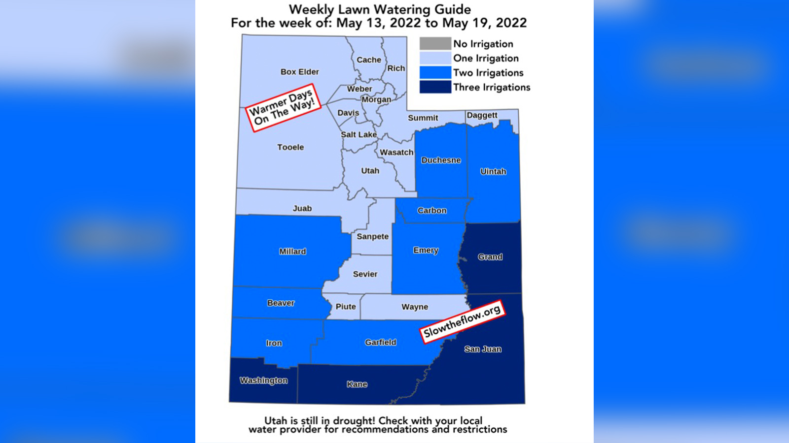 A map of the Utah Division of Water Resources Water Guide was updated on Friday.