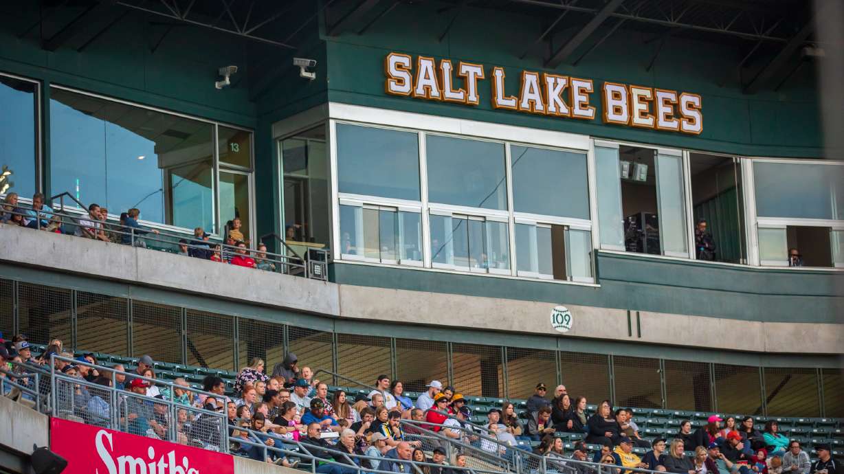 Cameras attached to the suite level of Smith's Ballpark collect various data sets during a Salt Lake Bees game on Saturday, May 7, 2022. The cameras will help call balls and strikes during Bees game beginning Tuesday.