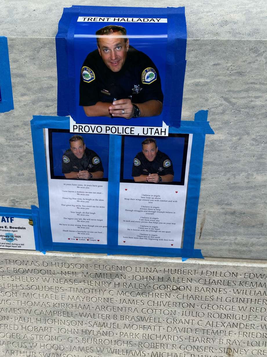 Recognition for Provo Police officer Trent Halladay's death as in the line of duty.