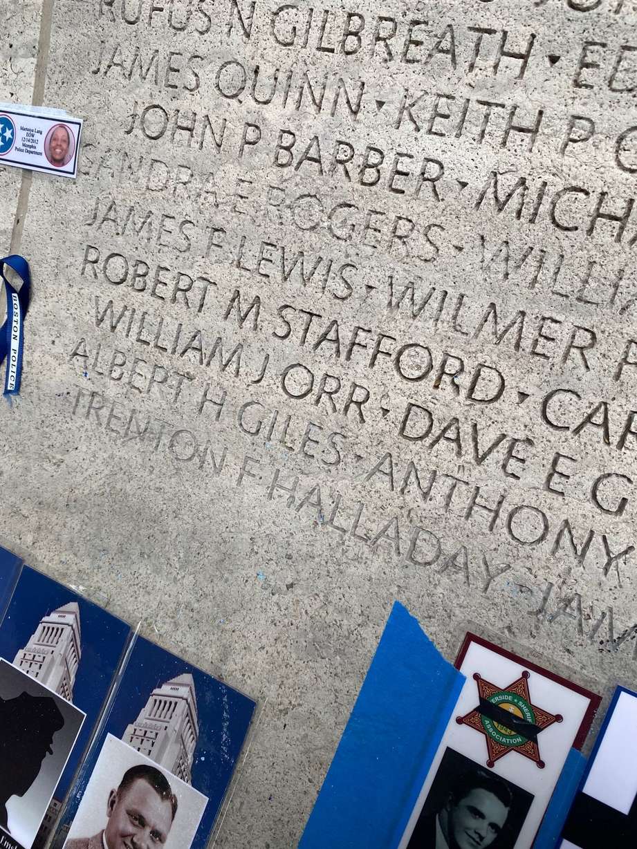 Trent Halladay's name is etched on a memorial wall in Washington, D.C.