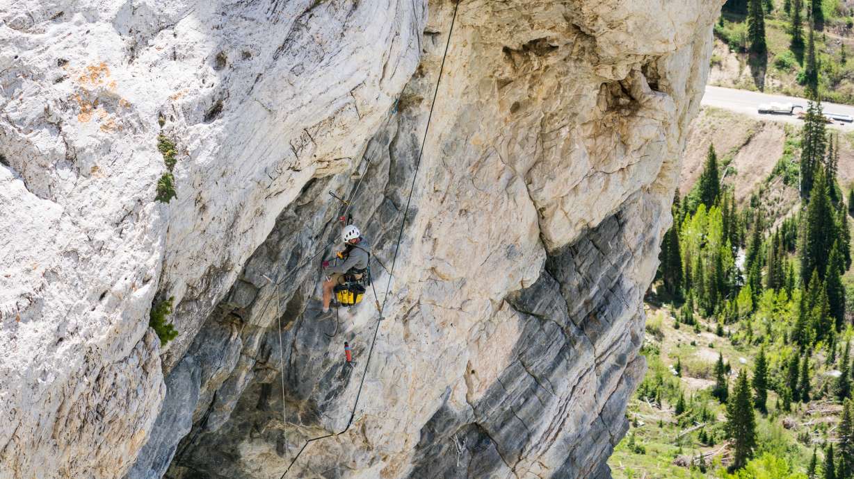 A rock climber scales a canyon in Salt Lake County. A $45,000 grant to the Salt Lake Climbers Alliance to replace antiquated fixed anchors with stainless steel hardware on highly trafficked climbing routes is one of the 85 projects approved by the Utah Office of Outdoor Recreation on Tuesday.
