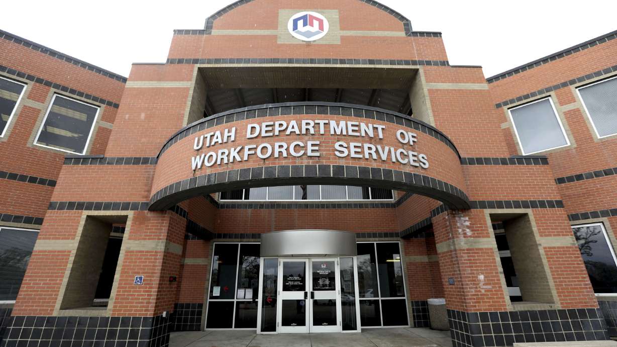 The Department of Workforce Services in Taylorsville is pictured on April 15, 2021. Utah's unemployment rate hit a record-low of 1.9% in April, according to a report issued Friday.