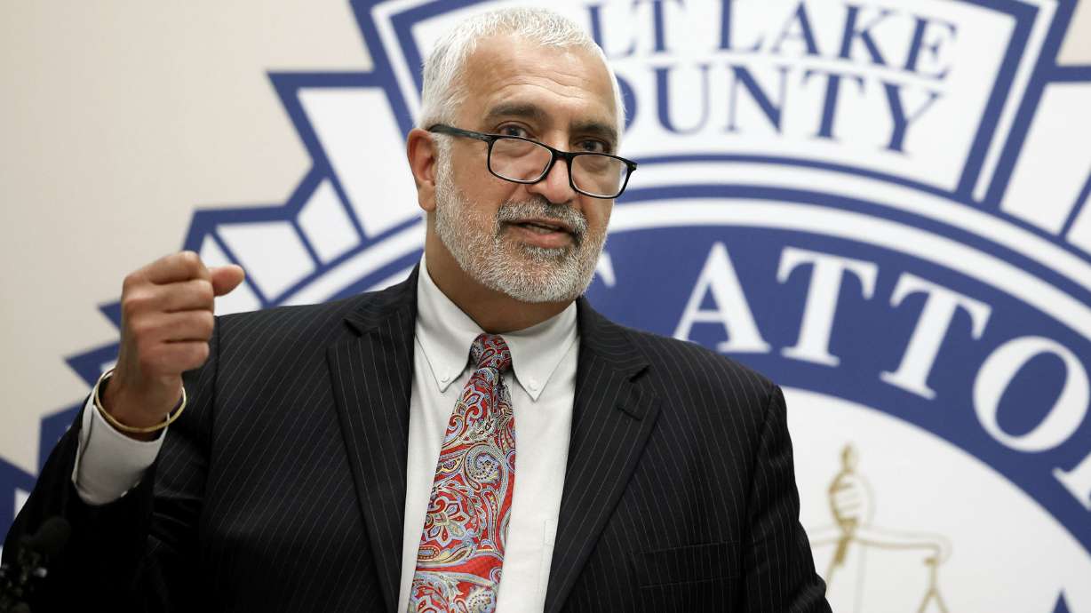 Salt Lake County District Attorney Sim Gill speaks at a press conference in Salt Lake City on Friday, where he said officers from three Salt Lake County police agencies were legally justified in using deadly force in three separate police shootings, including one in which a Sandy SWAT officer was nearly killed in shootout while serving a search warrant.