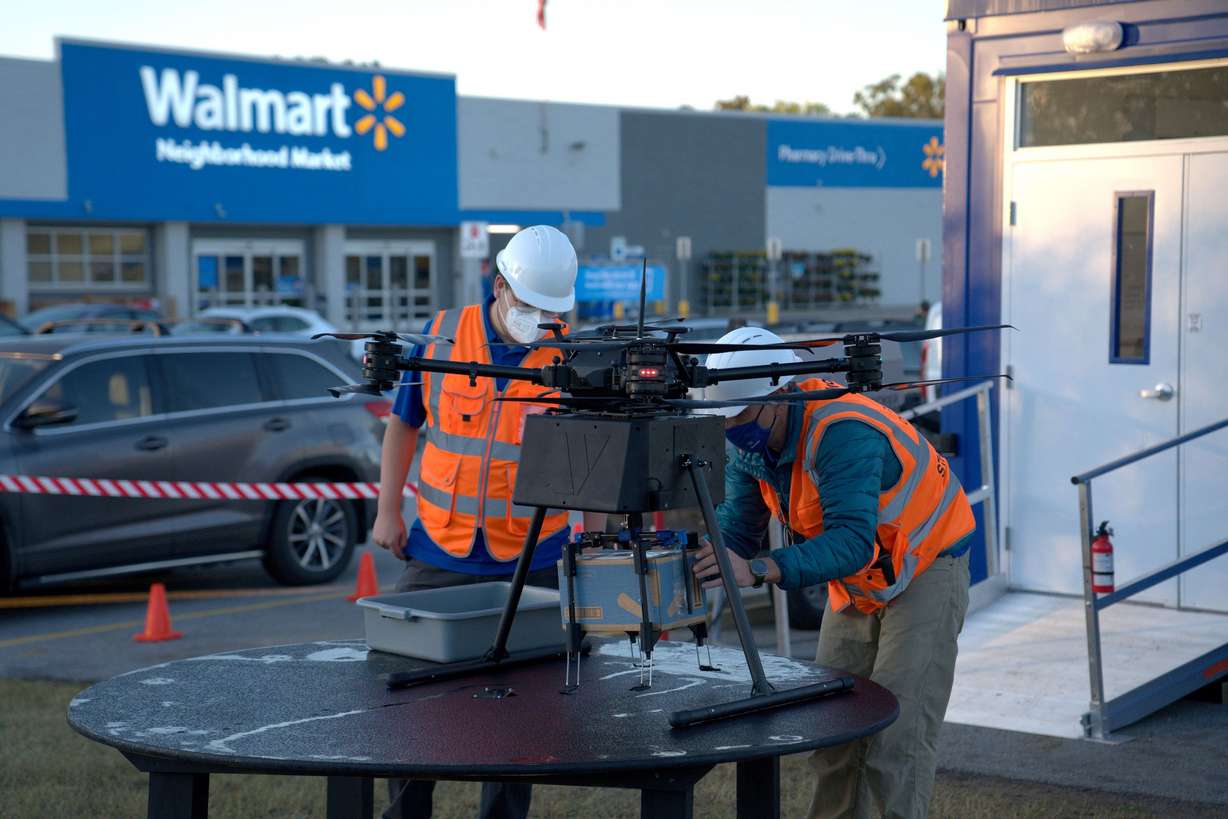 Walmart announced Tuesday that Salt Lake City is among 34 sites across the U.S. where drone deliveries will begin this year.