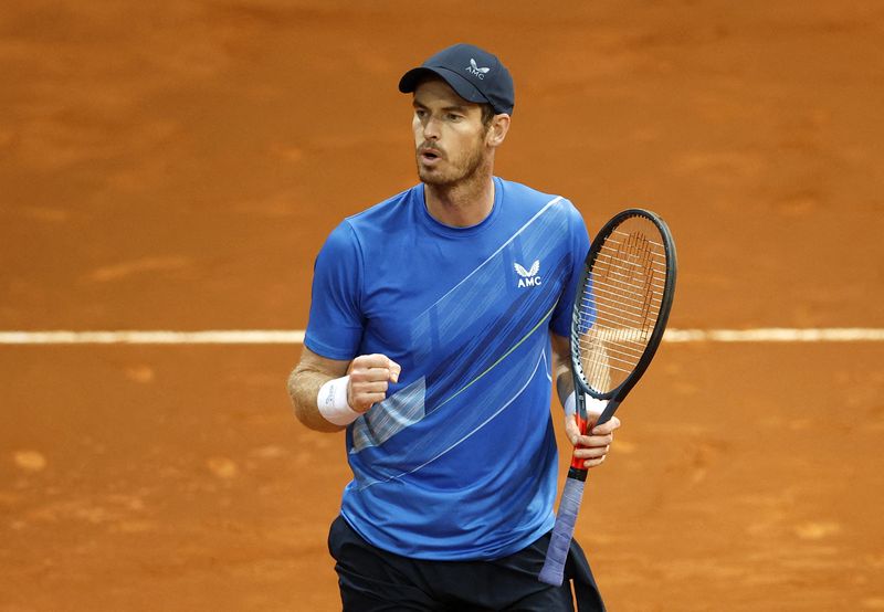 FILE PHOTO: Tennis -  ATP Masters 1000 - Madrid Open - Caja Magica, Madrid, Spain - May 3, 2022 Britain's Andy Murray reacts during his second round match against Canada's Denis Shapovalov