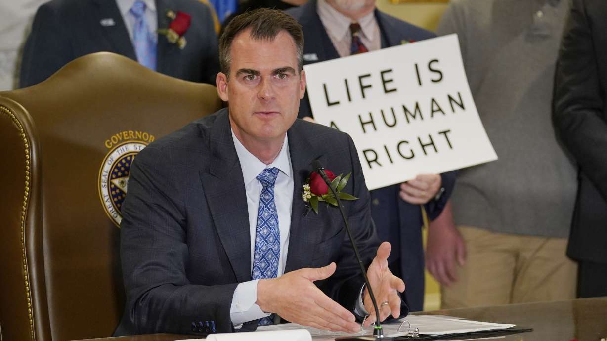 Oklahoma Gov. Kevin Stitt on April 12. On Wednesday, Stitt signed into law the nation's strictest abortion ban, making the state the first in the nation to effectively end the availability of the procedure.
