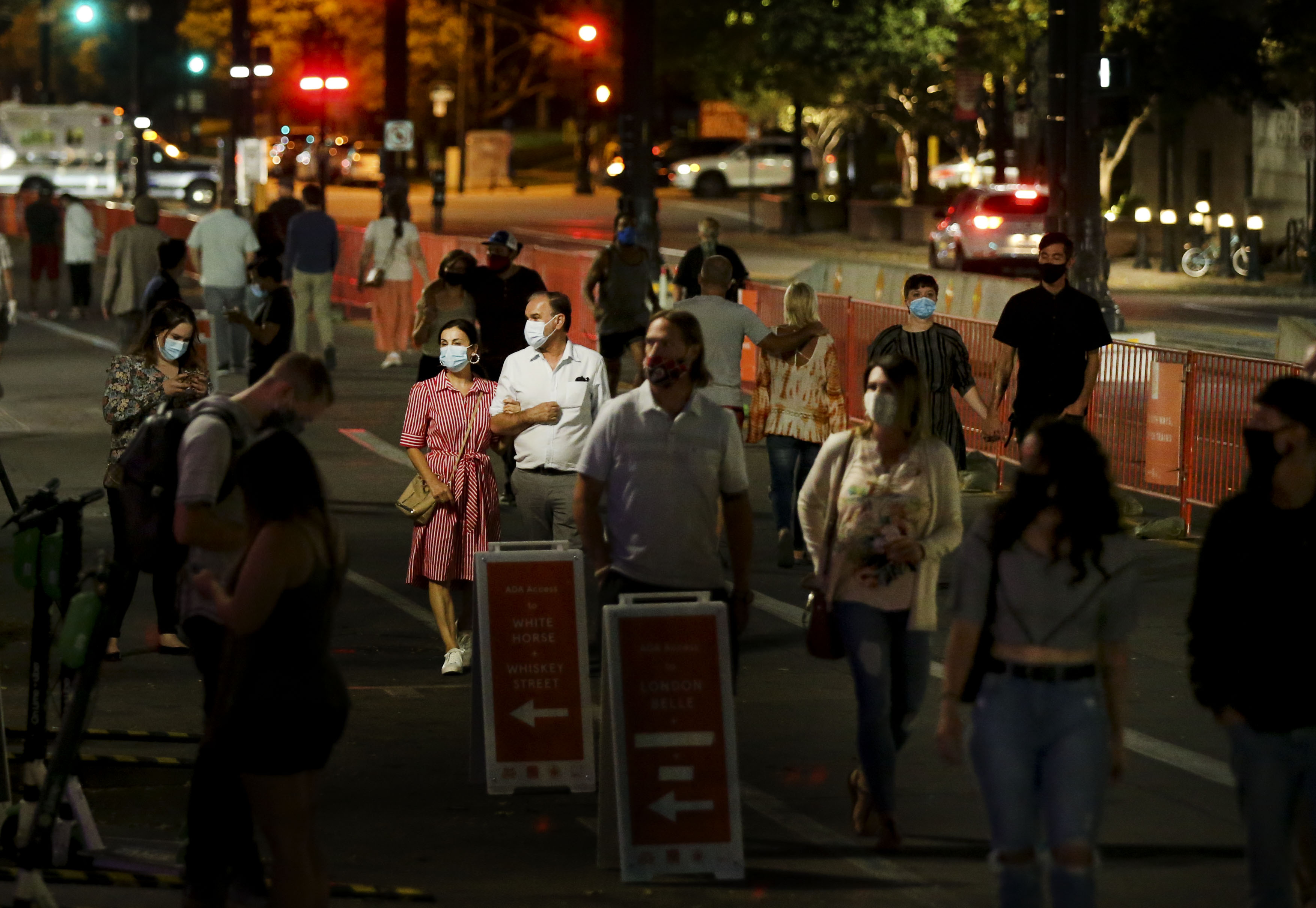 People stroll up Main Street during Downtown SLC Open Streets in Salt Lake City on Friday, Sept. 18, 2020. The Open Streets program returns on Friday for the next few weekends but plans are in place to make the idea more permanent.