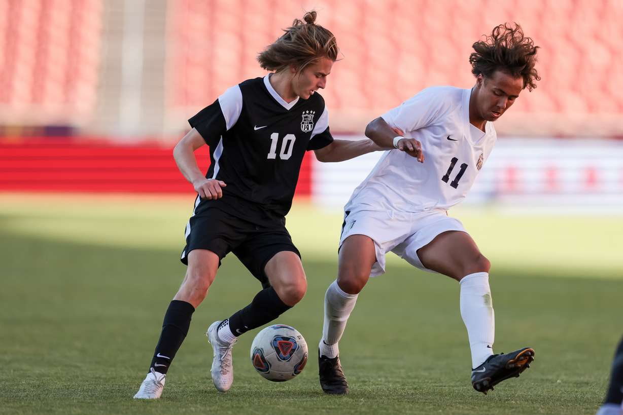 Davis and Herriman compete in the 6A boys soccer state championship at Rio Tinto Stadium in Sandy on Wednesday, May 25, 2022.