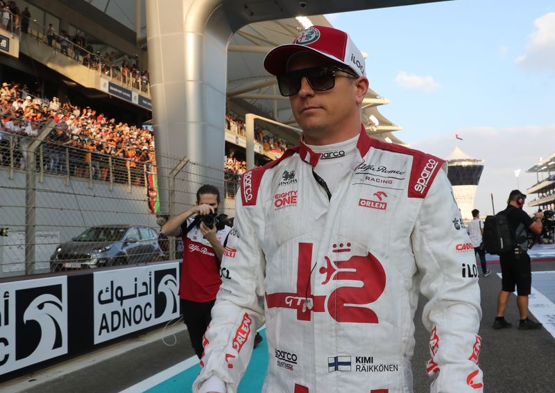 FILE PHOTO: Formula One F1 - Abu Dhabi Grand Prix - Yas Marina Circuit, Abu Dhabi, United Arab Emirates - December 12, 2021 Alfa Romeo's Kimi Raikkonen after his last ever F1 race