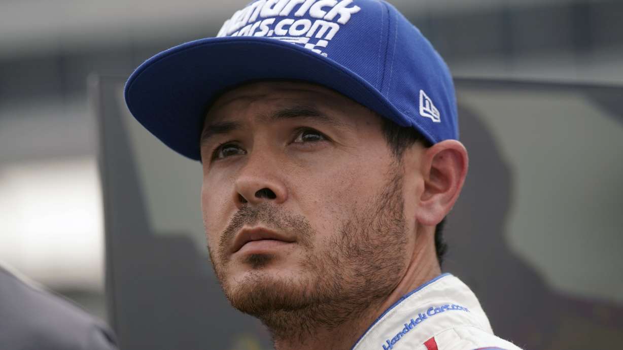 Kyle Larson stands in pit row during qualifying for the NASCAR All-Star Race auto race at Texas Motor Speedway in Fort Worth, Texas, Saturday, May 21, 2022.