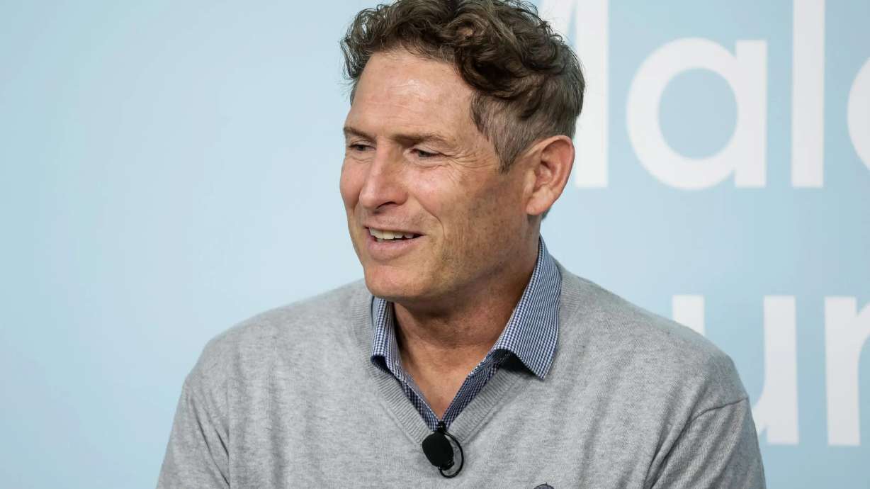 Steve Young, former BYU and NFL player and founder of the Forever Young Foundation, speaks at the Human Trafficking Policy and Education Summit in Logan on April 17, 2021. Young has written a new book, “The Law of Love.”