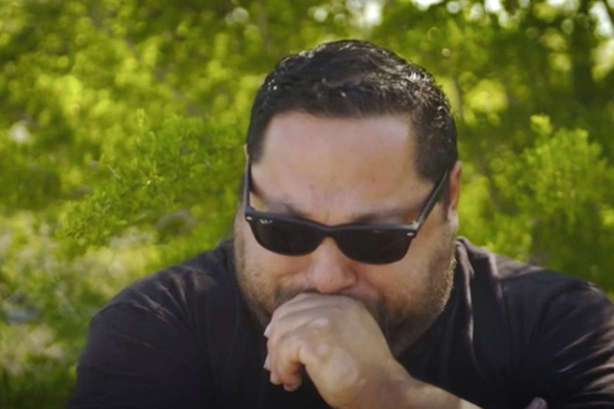 In this image from video, Javier Cazares reacts as he talks about his daughter, Jackie Cazares, Thursday, in Uvalde, Texas. Jackie, 9, was among the 19 children and two teachers killed during a mass shooting at Robb Elementary School on Tuesday, May 24.