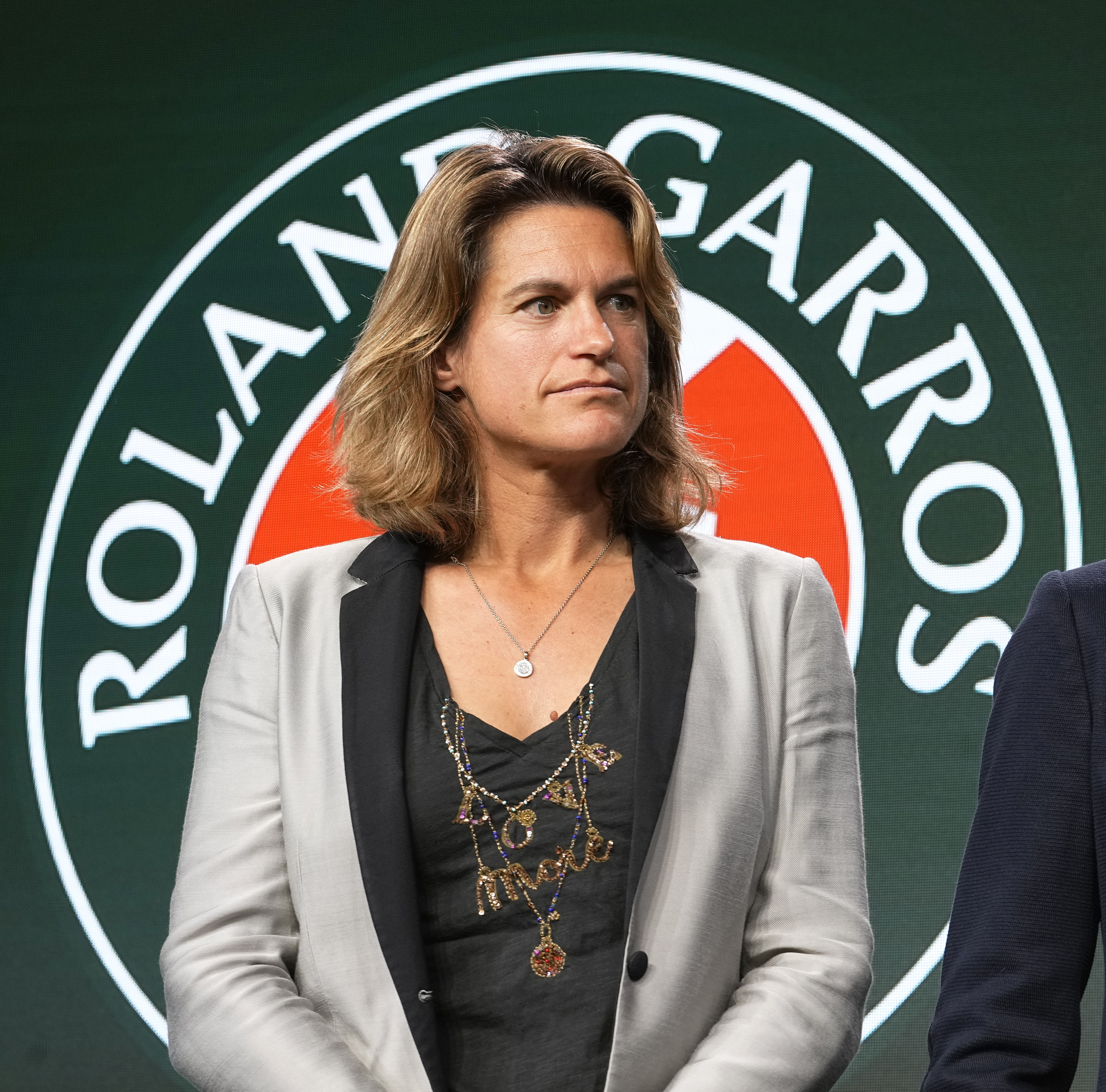 Director of Roland-Garros former tennis player Amelie Mauresmo attends the draw of the French Open tennis tournament at the Roland Garros stadium in Paris, Thursday, May 19, 2022. The French Open tennis tournament starts Sunday May 22. 