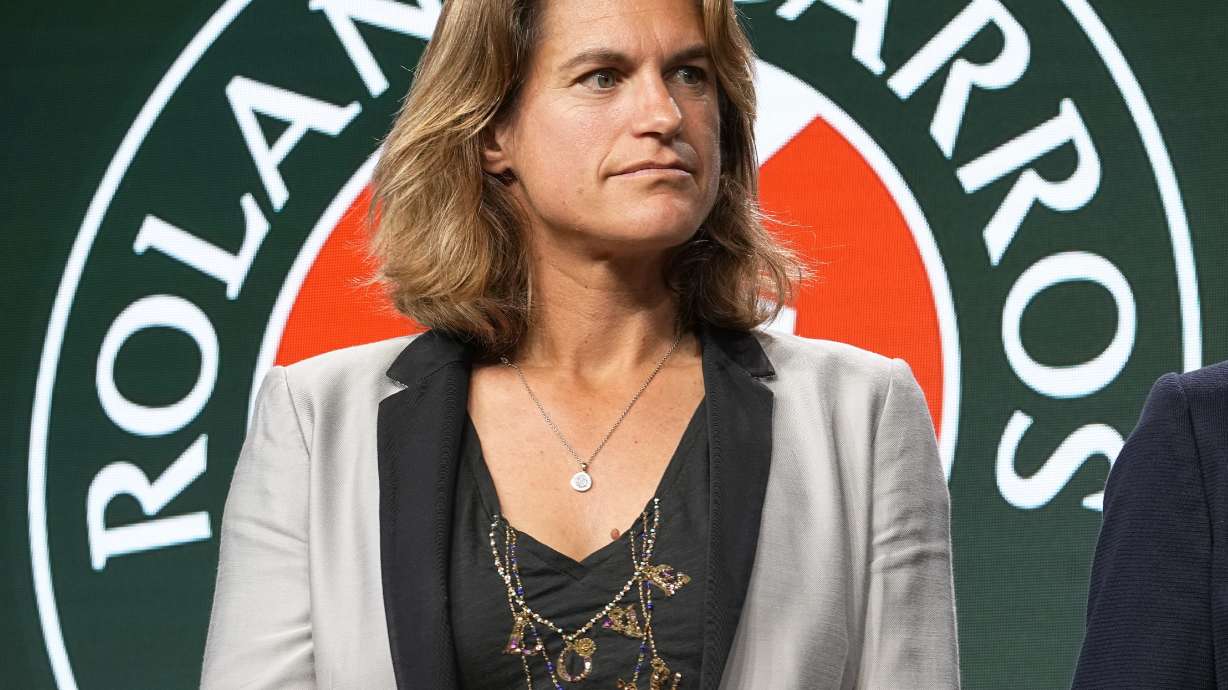 Director of Roland-Garros former tennis player Amelie Mauresmo attends the draw of the French Open tennis tournament at the Roland Garros stadium in Paris, Thursday, May 19, 2022. The French Open tennis tournament starts Sunday May 22.