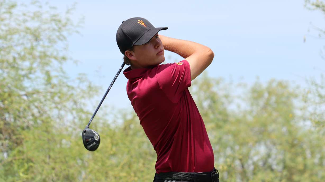 Former two-time Utah state amateur championship Preston Summerhays with Arizona State at the 2022 NCAA golf championships at Grayhawk Golf Club in Scottsdale, Arizona.