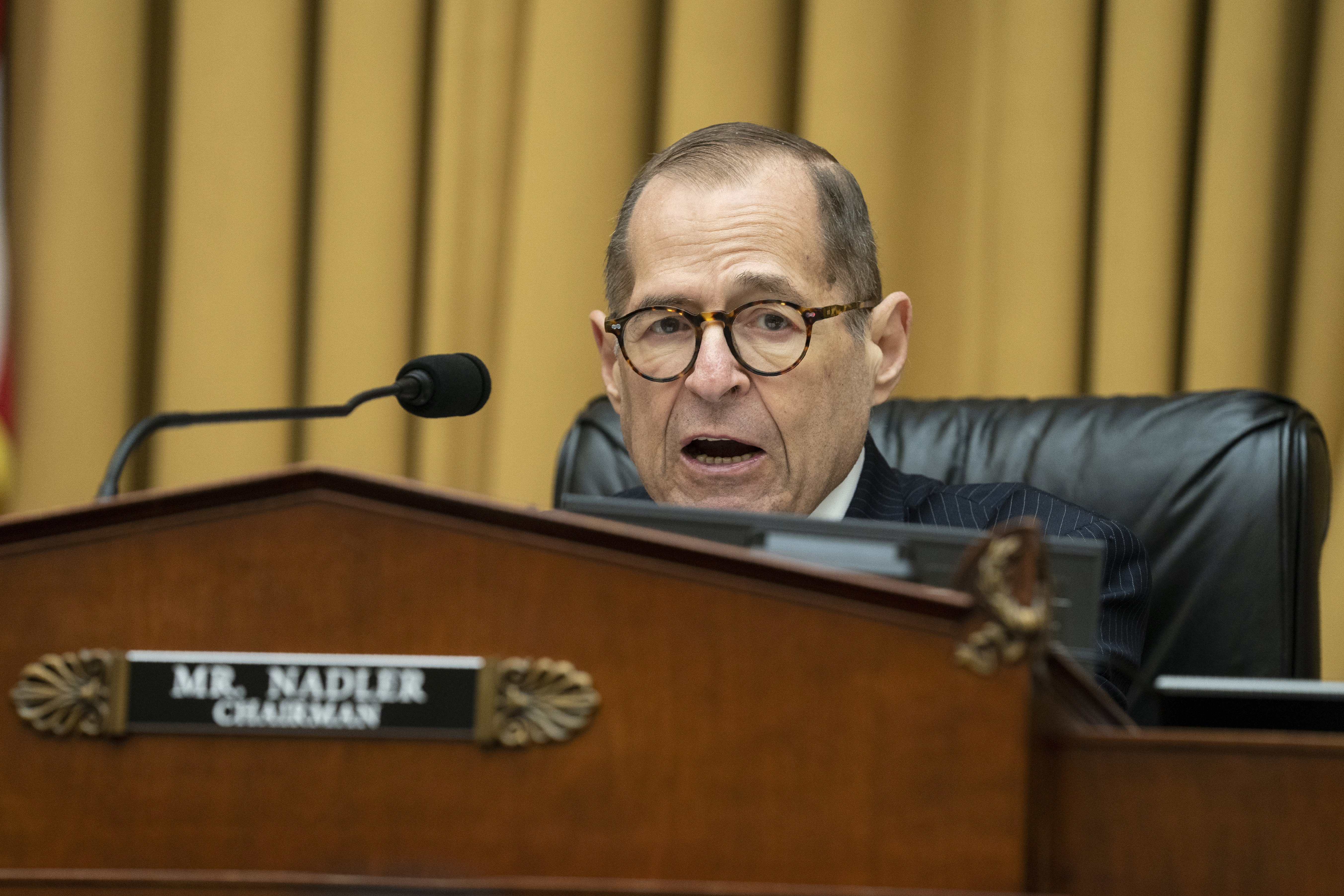 House Judiciary Committee chairman Rep. Jerry Nadler, D-N.Y., speaks during a hearing, on Capitol Hill, April 28, in Washington. The House Judiciary Committee will hold a hearing to advance legislation that would raise the age limit for purchasing a semi-automatic centerfire rifle from 18 to 21. 
