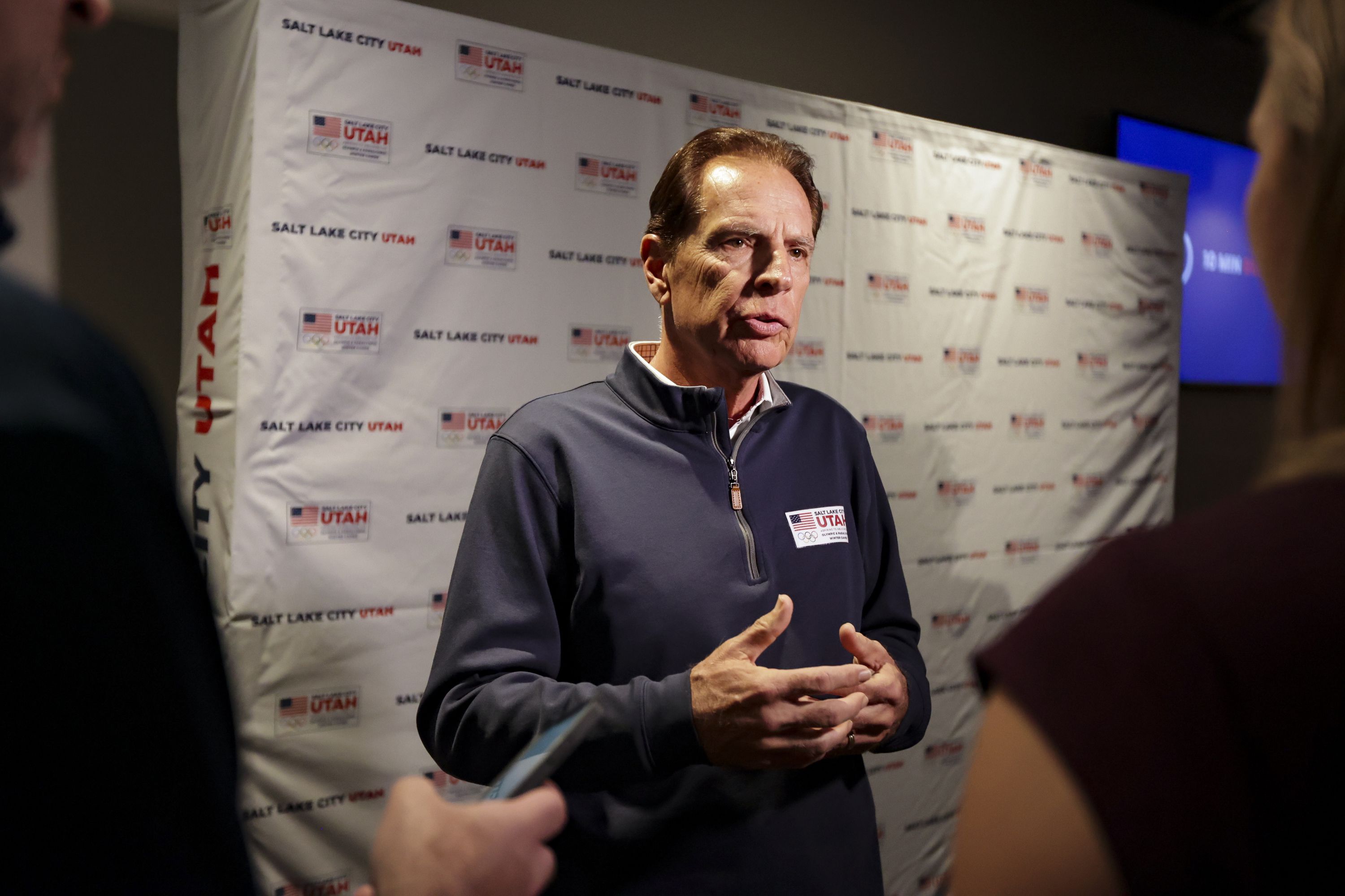Fraser Bullock, president and CEO of Salt Lake City-Utah Committee for the Games, is pictured during an interview after a strategic board meeting at the Vivint Arena in Salt Lake City on Thursday. While Utah's Olympic bidders are focused on getting the 2030 Winter Games, four years later could be more likely.