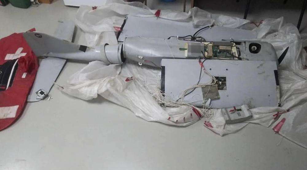A Russian unmanned aerial vehicle that was shot down in May 2022.